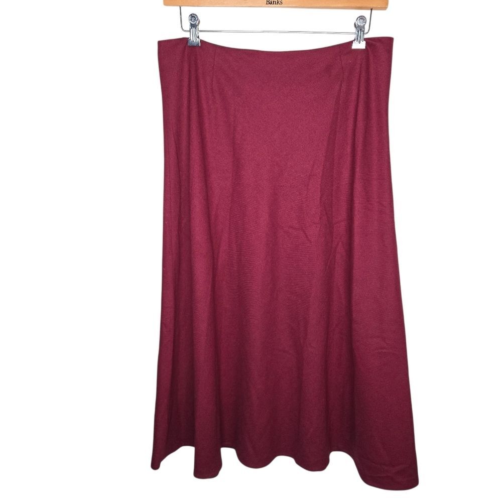 Boden British Tweed Wool Maxi Skirt Merlot Size 12